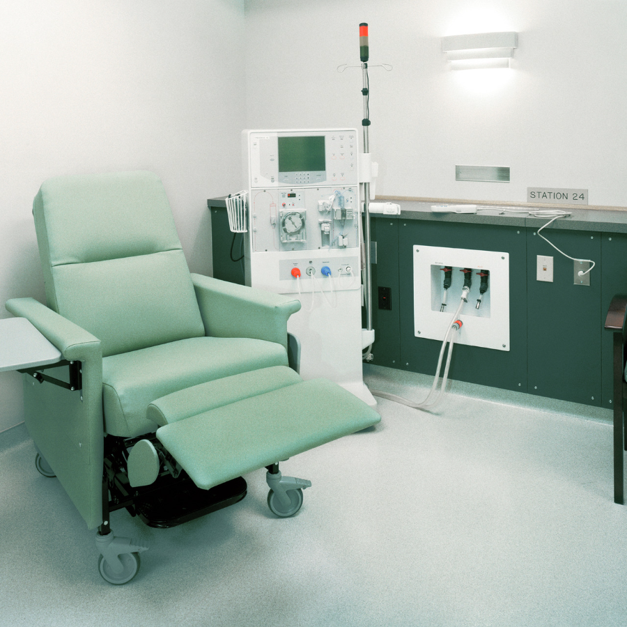 Dialysis treatment chair